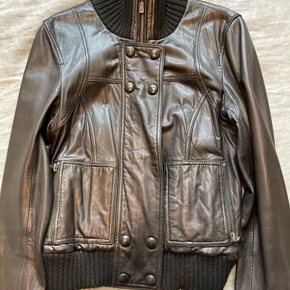 Ted Baker Bomber Leather Jacket - Picture 3 of 8